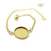 Bracelet chaine pour support de cabochon en 16mm - en Acier Inoxydable 304 -finition Doré