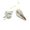 Pendentif Cage Bola type Cone Arasbesque laiton finition Argent Platine pour Perle Bola en 16mm