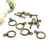 Sets fermoirs T toggle metal couleur BRONZE 16mm, DIY