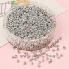 Perles de rocaille en verre  métallique Argenté 4mm