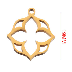 Pendentif Yoga 19mm en Acier Inoxydable 304 finition Doré 18KT