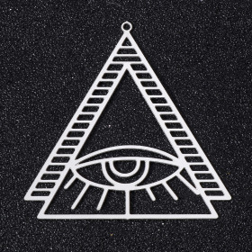 Estampes Pendentifs Triangle avec oeil Illuminati 45mm métal finition Argenté
