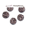Cabochons plat druzy, drusy ronds 8mm