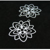 Estampes, pendentif filigrane, Fleur forme Mandala 30mm métal Coloris Blanc DIY