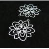 Estampes, pendentif filigrane, Fleur forme Mandala 30mm métal Coloris Blanc DIY