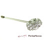 1 Epingle à chapeau ou broche fibule couleur ARGENT PLATINE dentelle fleur