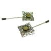 Supports de Broches Fibule Carré Rétro Dentelle pour Cabochon 12mm – Métal Bronze