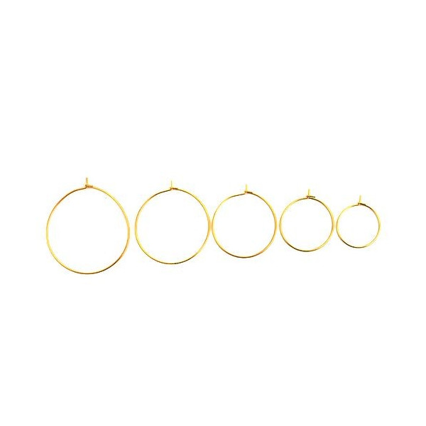 Boucles d'oreille Créoles Tiges 45mm en Acier Inoxydable 316 couleur Doré