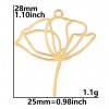 Pendentifs Fleur sur Tige 28 mm, Acier Inoxydable finition Doré