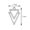 Pendentifs Double Triangle 17mm – Acier Inoxydable 304 Finition Argentée