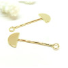 Pendentif Demi Cercle sur Tige 39.5mm Laiton finition Doré 18KT