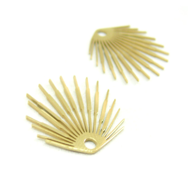 Pendentifs Style Éventail 18mm – Acier Inoxydable 316L Doré IONIQUE