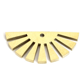 Pendentifs Art Deco style Eventail 18mm, Acier Inoxydable 316 , finition Doré à l'or fin 18K, placage IONIQUE