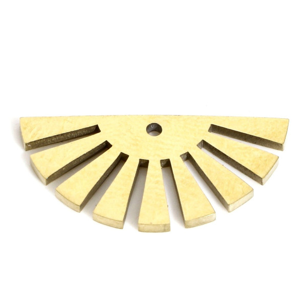 Pendentifs Art Deco style Eventail 18mm, Acier Inoxydable 316 , finition Doré à l'or fin 18K, placage IONIQUE