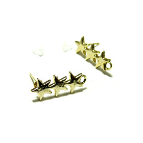 Supports Boucle d’oreille Puce Multi Étoiles avec Anneaux d’attache Doré