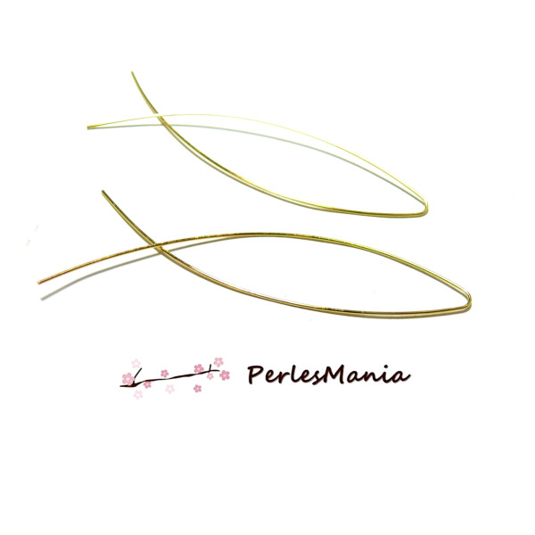 Boucles d'oreilles Crochet forme Poisson 80mm couleur Doré