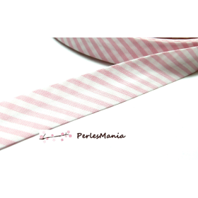 ruban biais liberty 18mm LIGNE 7450 couleur ROSE Clair