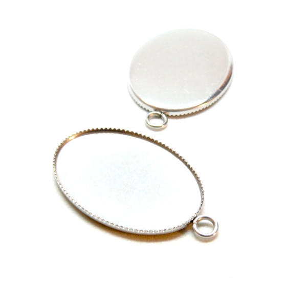 Supports de Pendentif Plateau 18x25mm – Acier Inoxydable