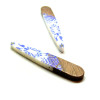 Pendentifs Longue Goutte 44 mm en Bois et Résine Motif Type Azulejos
