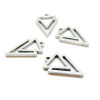 Pendentifs Double Triangle 17mm – Acier Inoxydable 304 Finition Argentée