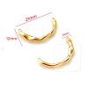 Connecteur demi cercle martelé 21 mm Cuivre finition à l'or fin 18k