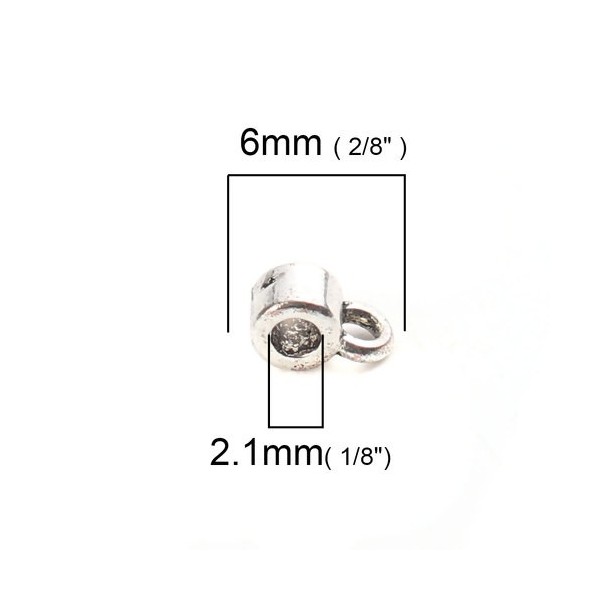 Pendentifs Bélières Simple 6 par 3mm metal Argent Platine