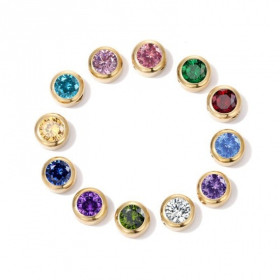 Pendentif perle intercalaire avec Strass 6mm en Acier Inoxydable 316 Chirurgical finition Argenté