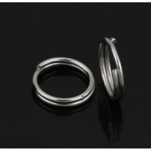 Anneaux de jonction DOUBLE Argent PLATINE 8 par 0.6mm