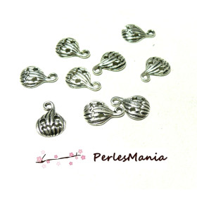 Pendentifs breloque Citrouille Potiron Halloween metal argent antique