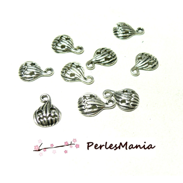 Pendentifs breloque Citrouille Potiron Halloween metal argent antique