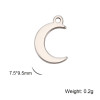 Pendentifs Lune 9.5mm Acier Inoxydable 304 finition Argent