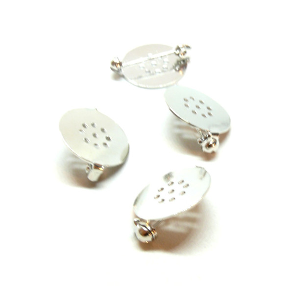 Supports de broches plateau lisse avec trou 18mm Laiton finition Argent Platine