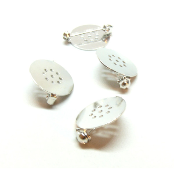 Supports de broches plateau lisse avec trou 18mm Laiton finition Argent Platine