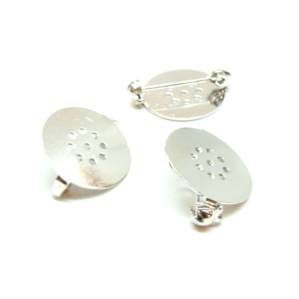 Supports de broches plateau lisse avec trou 18mm Laiton finition Argent Platine