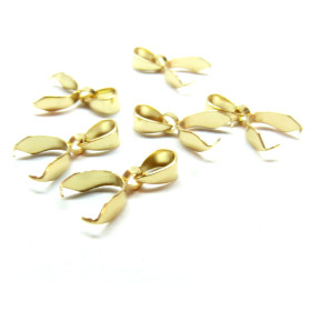 Pendentifs bélières à pince 12.5mm, Acier Inoxydable 304 finition Doré