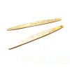 Pendentifs Oblongs Fins 62mm – Laiton Doré  à l'or fin 18K