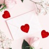 Stickers ' Coeur rouge effet paillette ' 25mm pour customisation boite cadeaux et scrapbooking