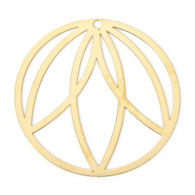 Estampes Pendentifs Cercle Art déco 36mm métal finition Doré