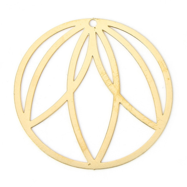 Estampes Pendentifs Cercle Art déco 36mm métal finition Doré