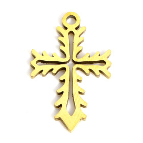 Pendentifs Croix 19mm en Acier Inoxydable 316L Doré pour bijoux raffinés