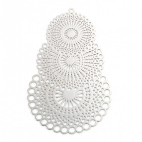 Estampes filigrane Triple Mandala 57 mm métal couleur Argent