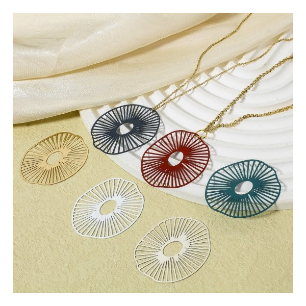 Estampes Pendentifs Feuille de Lotus 42mm métal finition Argenté