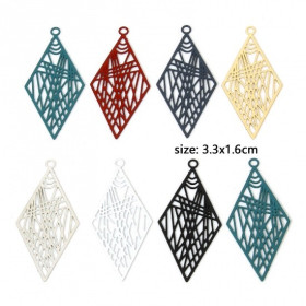 Estampes Pendentifs Losange Art déco 33mm métal finition Noir