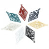 Estampes Pendentifs Losange Art déco 33mm métal finition Noir