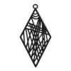 Estampes Pendentifs Losange Art déco 33mm métal finition Noir