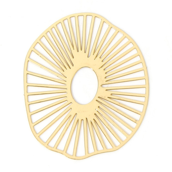 Estampes, Pendentifs Feuille de Lotus 42mm, métal finition Doré