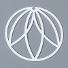 Estampes Pendentifs Cercle Art déco 36mm métal finition Blanc