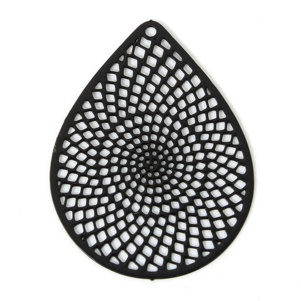 Estampes Pendentifs Goutte 29mm métal finition Noir