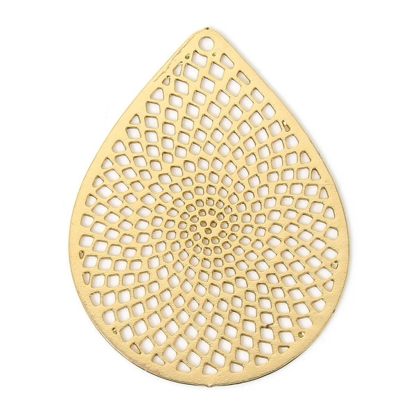Estampes Pendentifs Goutte 29mm, métal finition Doré