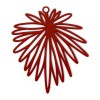 Estampes Pendentifs Fleurs feuille 39mm métal finition Rouge